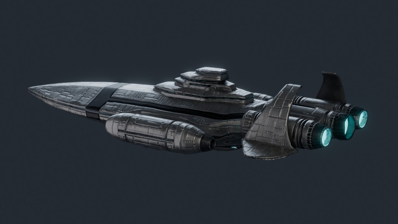 Grey Command Frigate - hero render