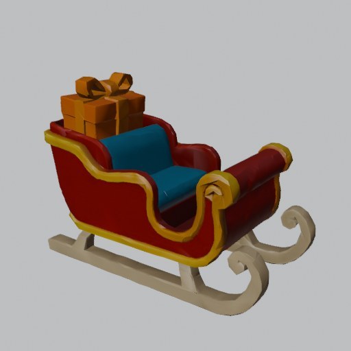 Sleigh Toy - four angles
