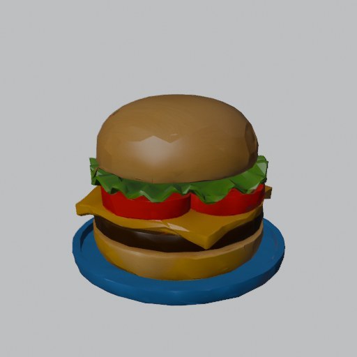 Burger Plate - four angles