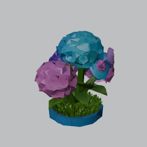 Hydrangea Bush - four angles