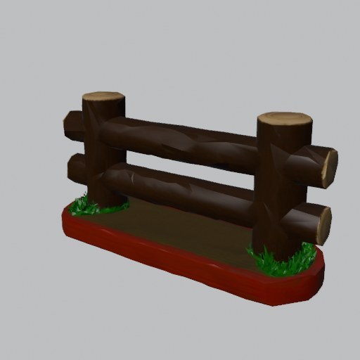 Log Fence Section - four angles