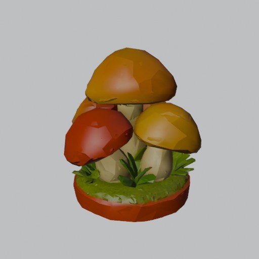 Mushroom Trio - four angles