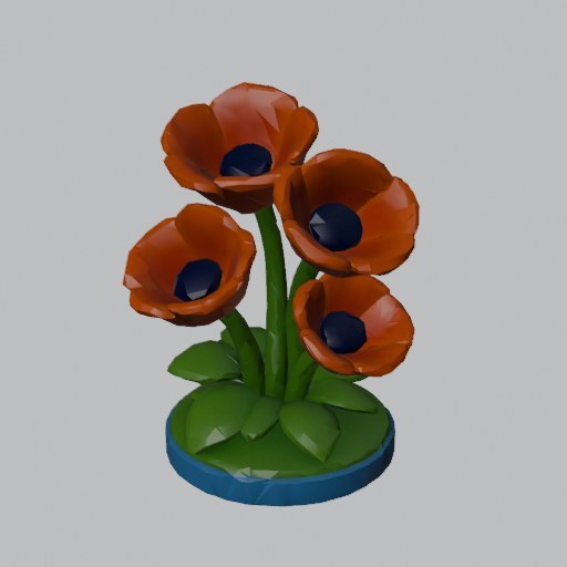 Poppy Clump - four angles