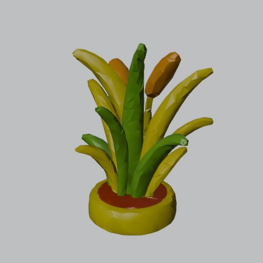 Savanna Grass Clump - four angles