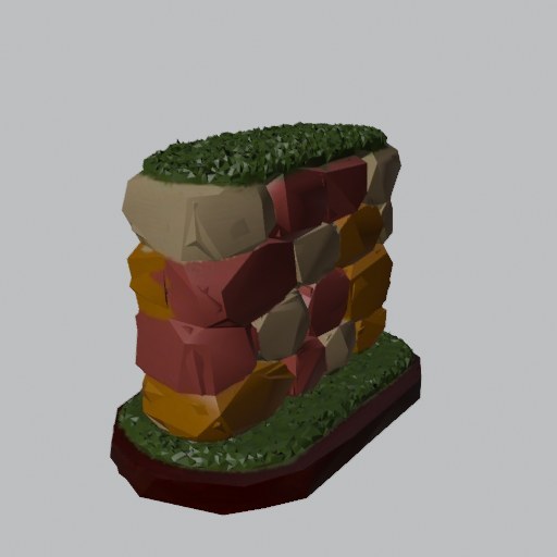 Stone Wall Section - four angles
