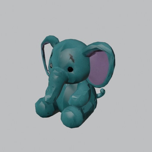 Plush Elephant - four angles