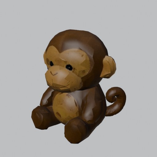 Plush Monkey - four angles