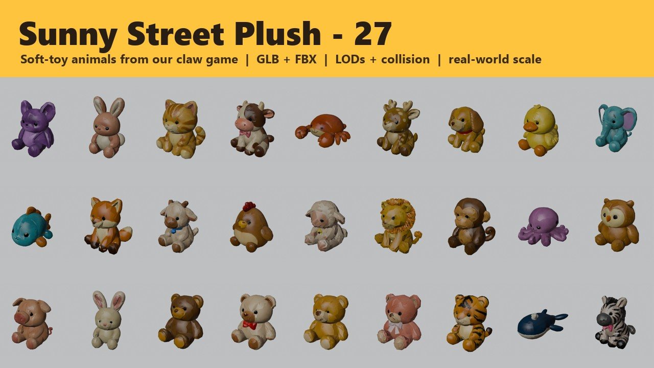 Sunny Street Plush - cover render of every body in the pack