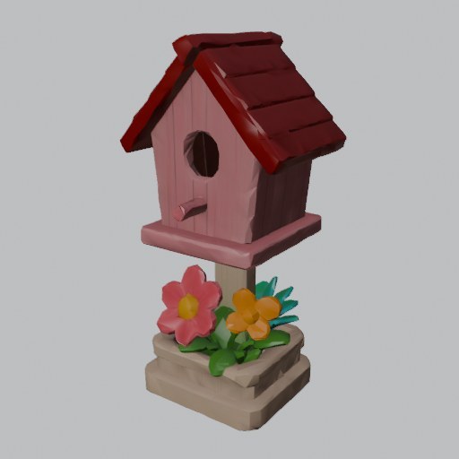 Birdhouse Post - four angles