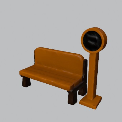 Bus Stop Bench - four angles