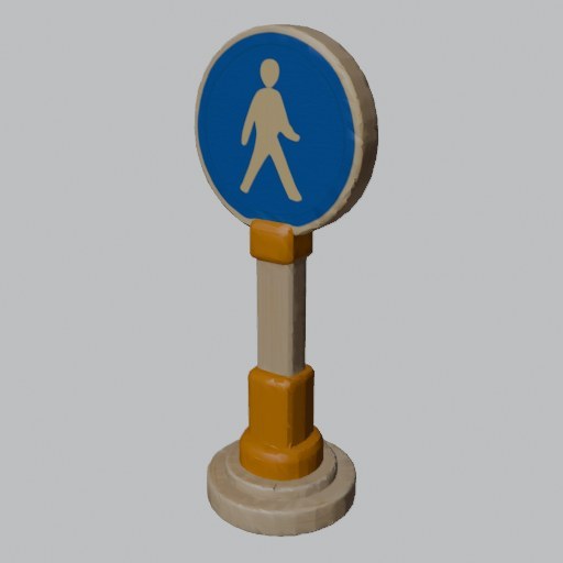 Crosswalk Sign - four angles