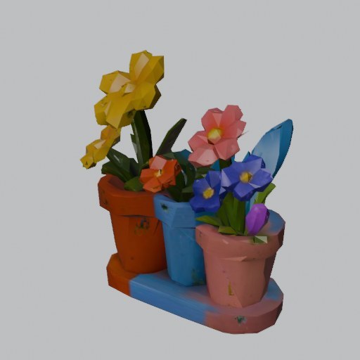 Flower Pot Trio - four angles