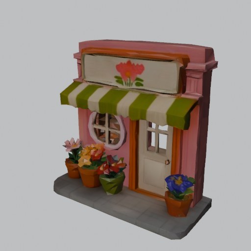Flower Shop Front - four angles