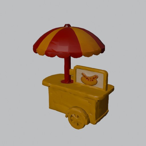 Hot Dog Cart - four angles