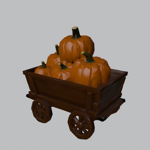 Pumpkin Cart - four angles