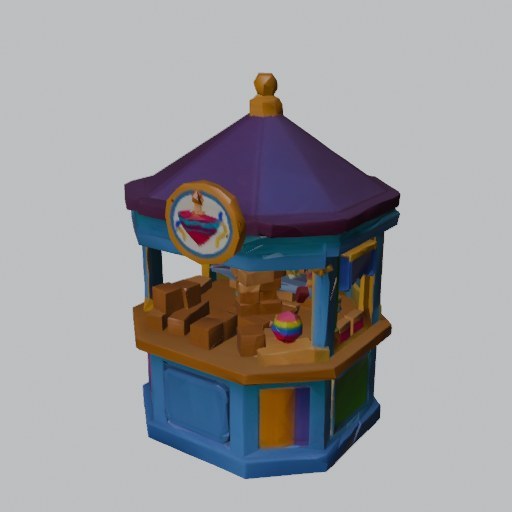 Toy Shop Kiosk - four angles