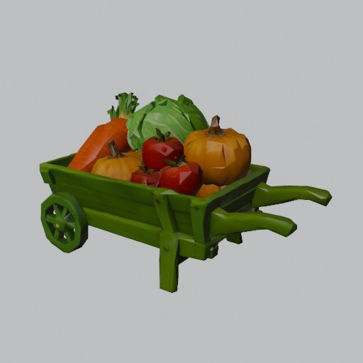 Vegetable Cart - four angles