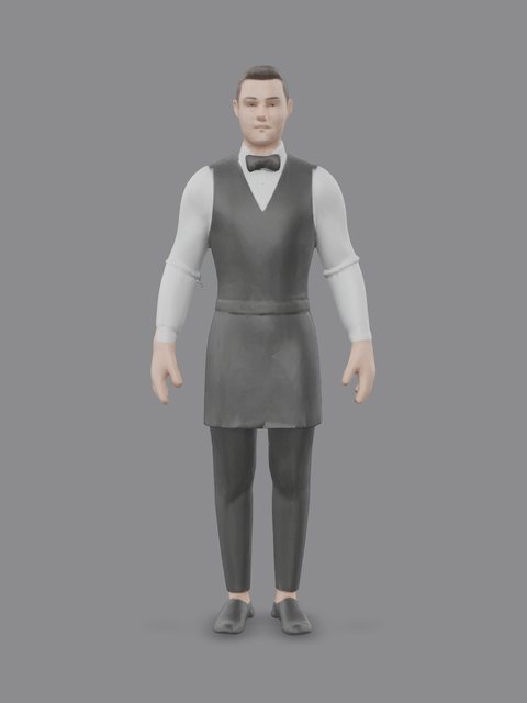 waiter - front render