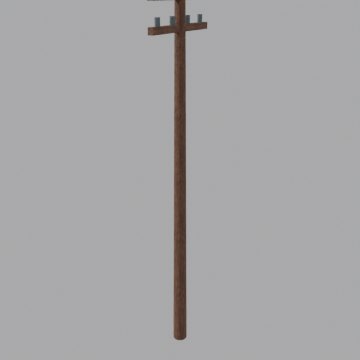Telegraph pole - front view