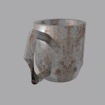 Drinking glass and mug - front view