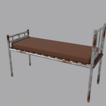 Doctor examination bed - front view