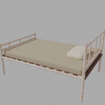 Hotel bed - front view