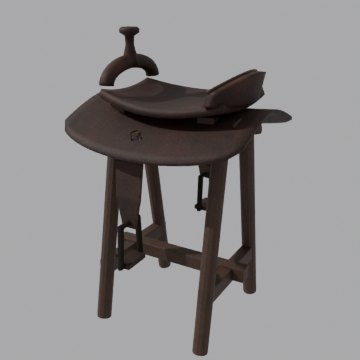 Saddle and stand - front view