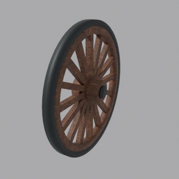 Spare wagon wheel - front view