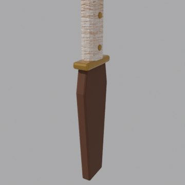 Sheathed knife - front view
