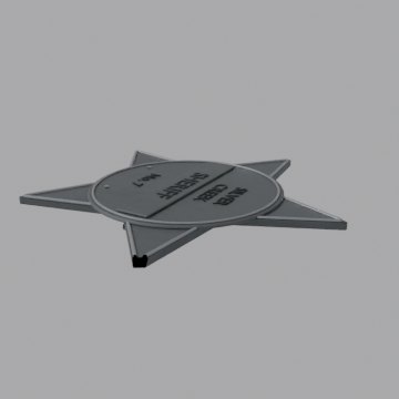 Tin star badge - front view