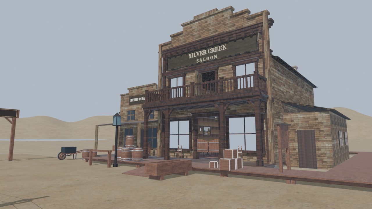 Silver Creek Town Kit - Western Town, 122 Certified Props and 10 Posed Figures - The town